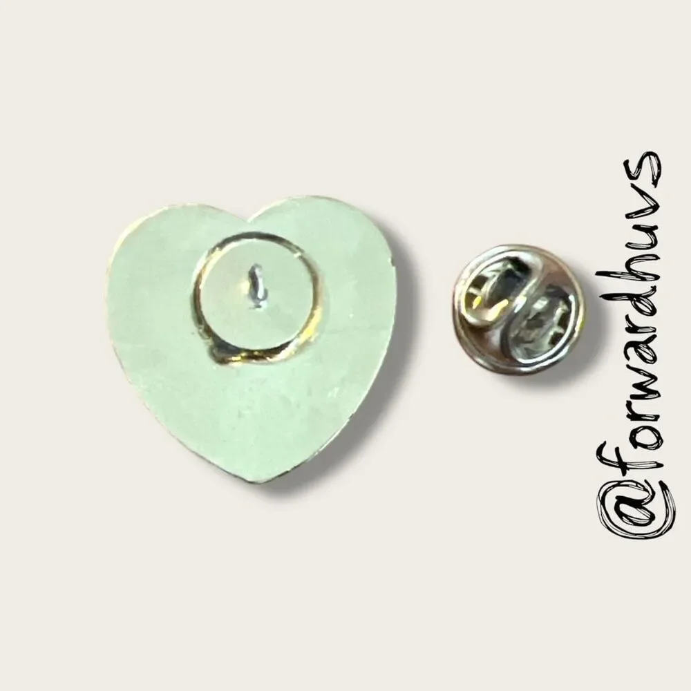 Bundle Sale 3 for $15 | Plastic Heart-Shaped Pin with Embossed Floral Design